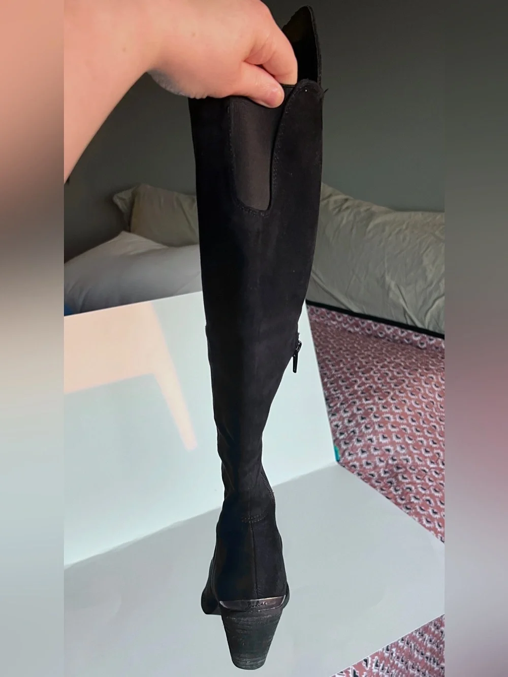 Black Over-the-Knee Suede Boots